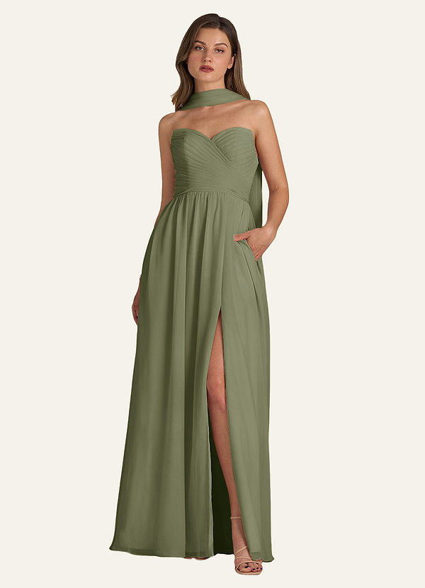 front Azazie Matching Color Chiffon Scarf