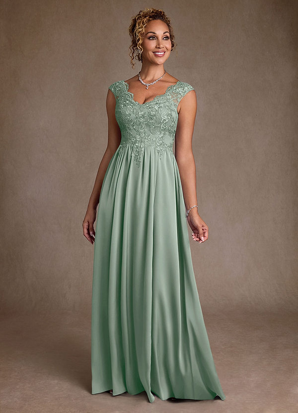 Azazie Amethyst Abiti Mamma della Sposa Abito A-Line in Pizzo Agave image1