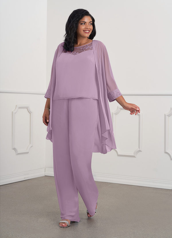 Azazie Maura Mother of the Brides Dresses Wisteria Jumpsuit/Pantsuit Sequins Chiffon Dress image1