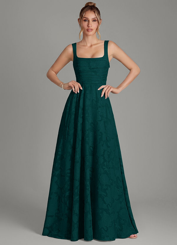 Azazie Azaria Morsiusneitojen mekot A-Line Korsetti Floral Burnout Lattian pituus Mekko image1
