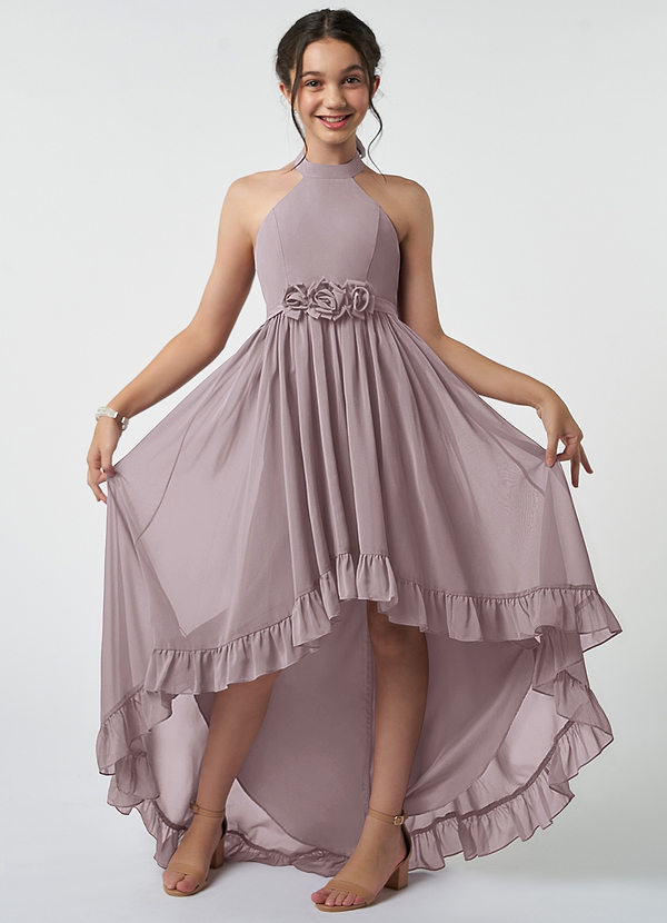 Azazie Hermione A-Line Chiffon Asymmetrical Junior Bridesmaid Dress image1