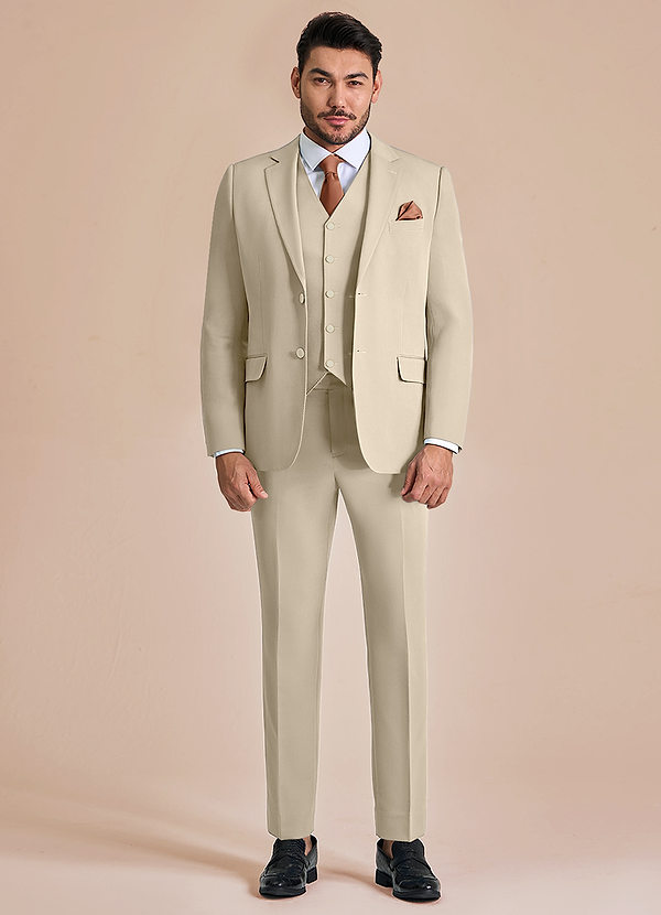 front James Tan Structured Stretch 3-piece suit