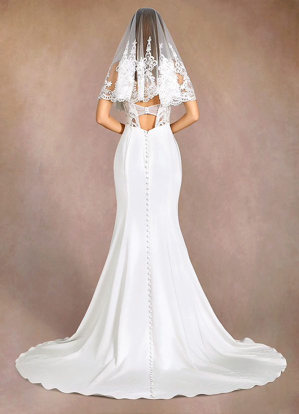 front Princess Lace Elbow Veil With Blusher