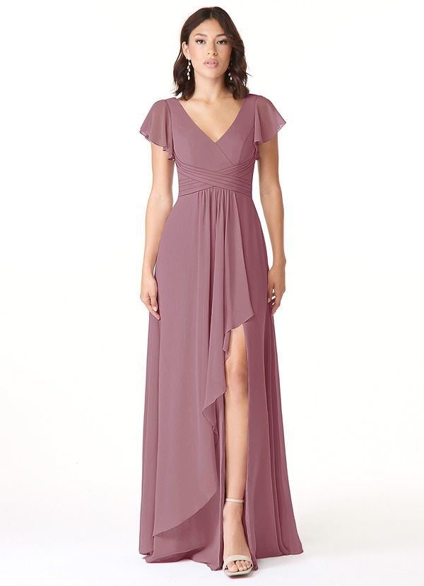 Azazie Omari Bridesmaid Dresses Vintage Mauve A-Line Chiffon Dress image1