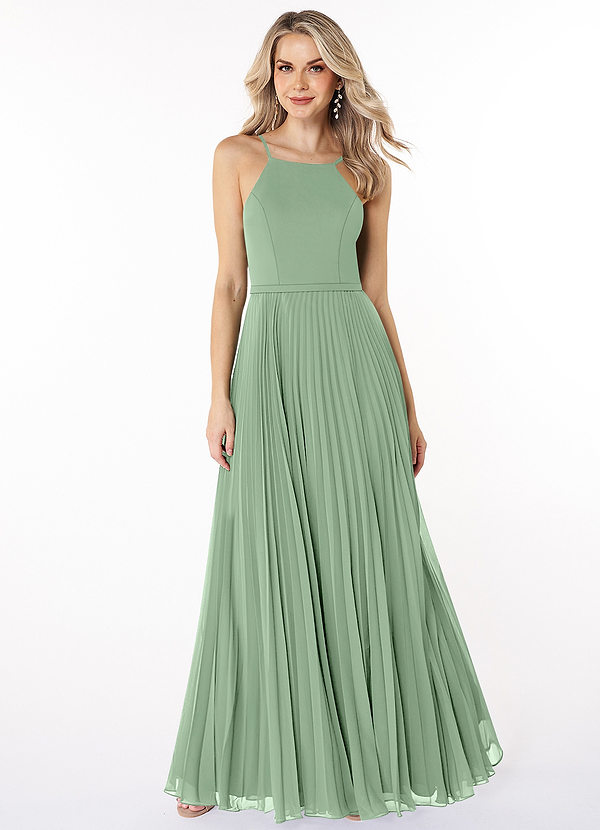 Robe De Demoiselle D'honneur En Mousseline - Taille Empire, Plissée Fluide Avec Fente - Personnalisation Taille Et Couleur