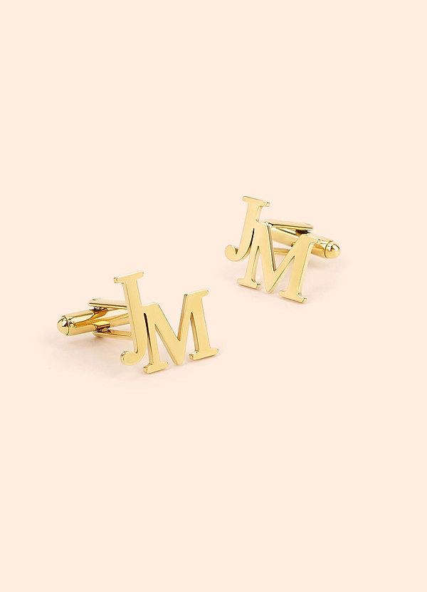 front Personalized Initial Metal Cuff Links