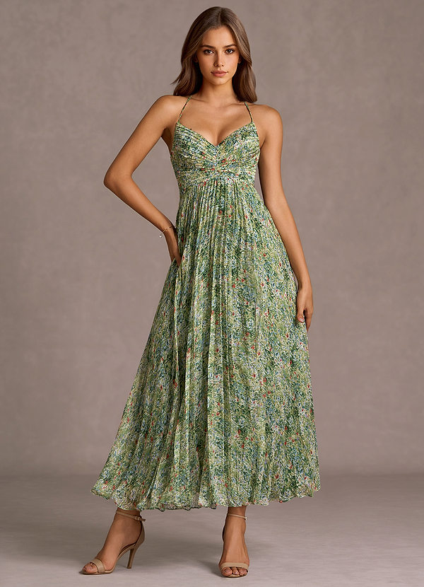 Olivienne Green Floral Maxi Dress image1