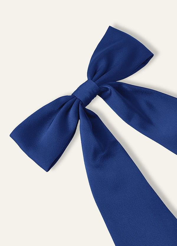 front Matching Color Stretch Satin Bow Hair Clip