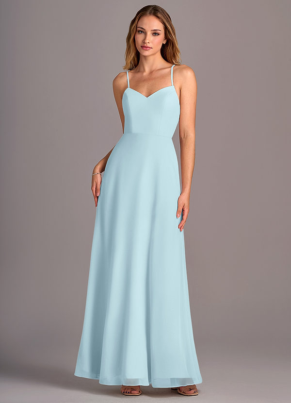 Azazie Mei Bridesmaid Dresses Cloud Blue A-Line Chiffon Dress image1