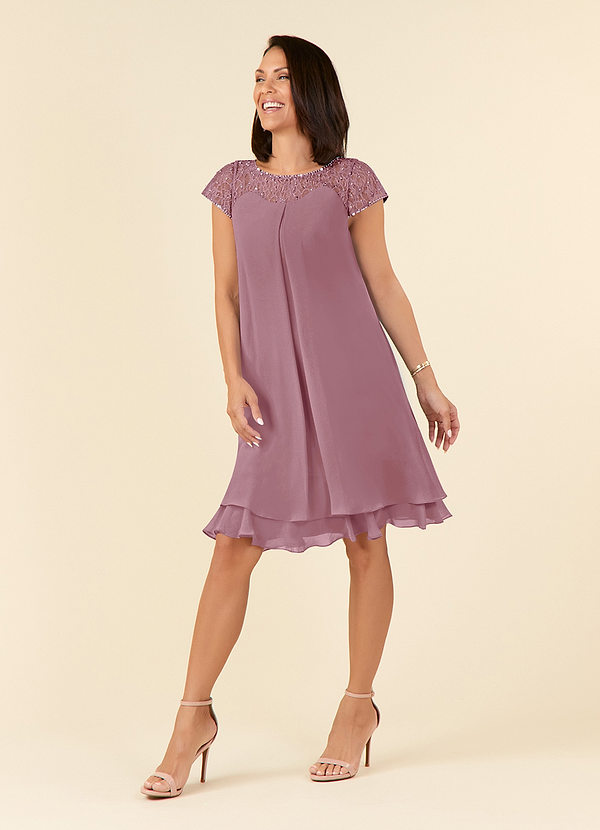 Azazie Tess Mother of the Brides Dresses Vintage Mauve Empire Sequins Chiffon Dress image1