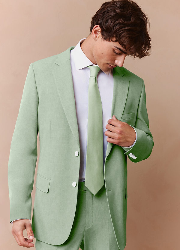front James Dusty Sage Structured Stretch Suit