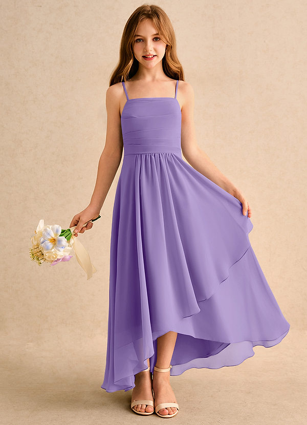 Azazie Twilight Dance Girls Formal Blumenkinder Kleider A-Linie Plissee Chiffon Kleid Tahiti image1