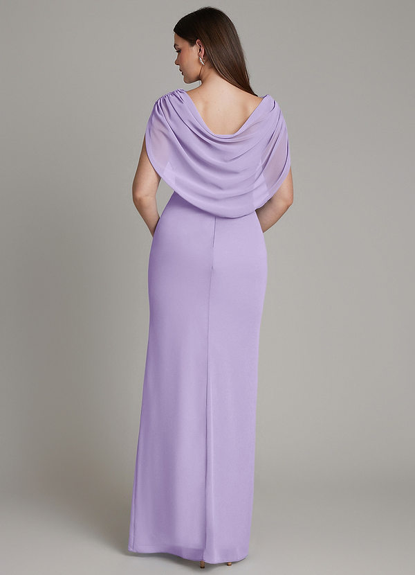 Azazie Hadley Robes Demoiselle d'honneur Robe Sirène en Mousseline de soie Plissée Lilas image1