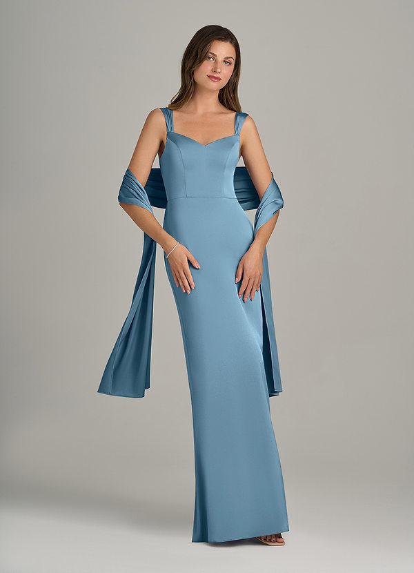 front Azazie Matching Color Stretch Satin Shawl