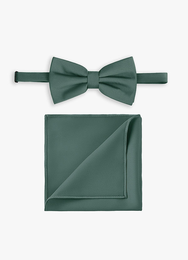 front Stretch Satin Bow Tie and Pocket Square Set