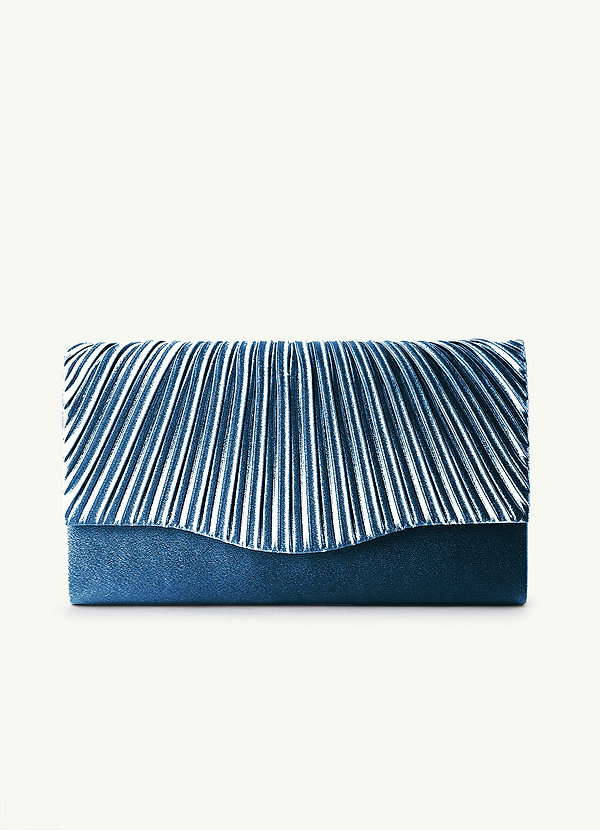 front Bijpassende kleur geplooide metallic satijnen envelop clutch