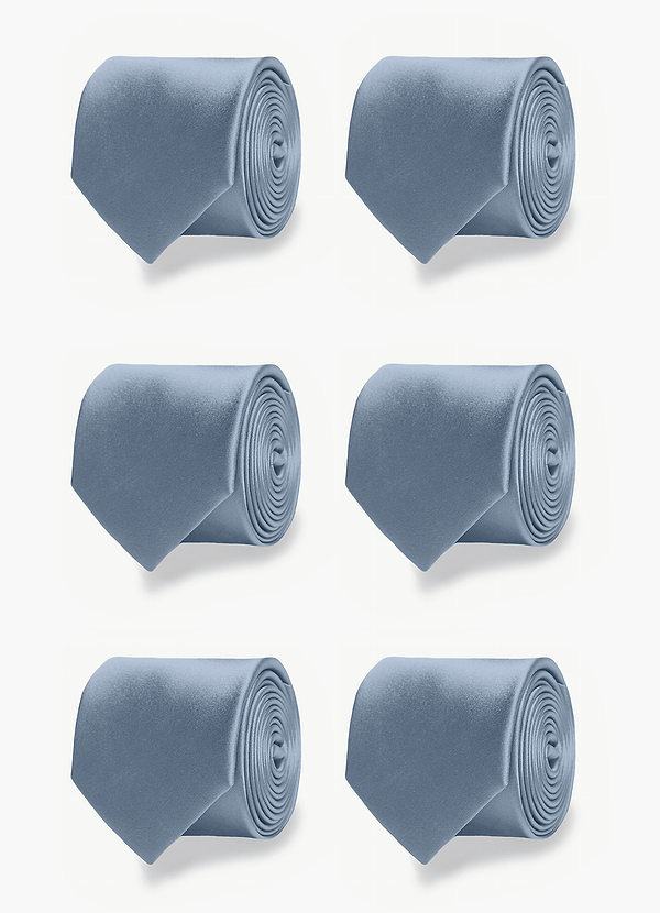 front Matte Satin Matching Groomsmen Tie Set – 6 Pieces