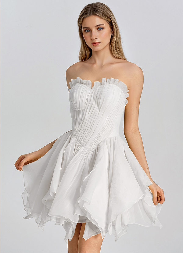 Lioraelle Bianca Mini abito in chiffon a trapezio image1