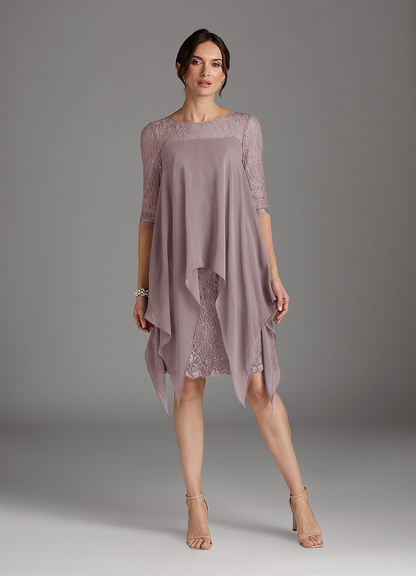 Azazie Flo Abiti da Mamma Sposa Abito A-Line in Chiffon Pizzo Dusk image1