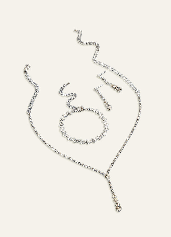 front Falling Rhinestone Jewelry Set