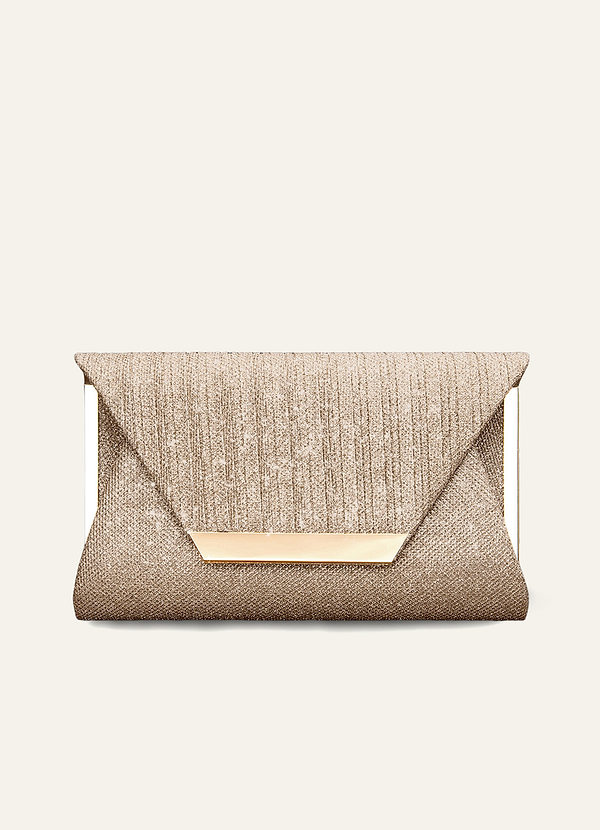 front Elegant Glitter Flap Clutch