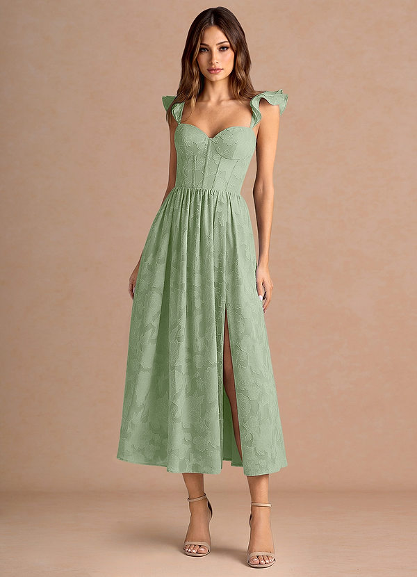 Denisse Light Green Midi Dress image1