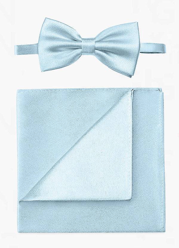 front Ensemble nœud papillon et pochette en satin métallisé