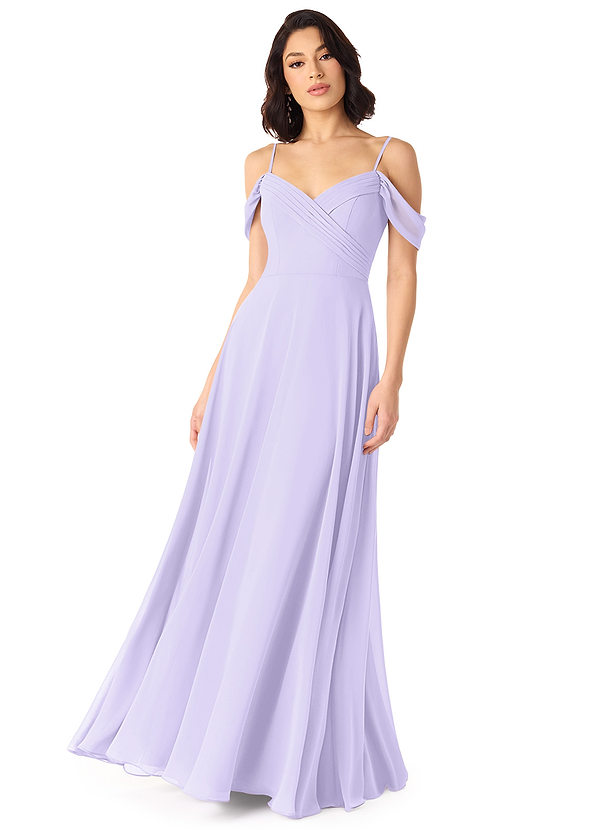 Azazie Bo Peep Lilac A-Line Bow Matte Satin Dress | Azazie