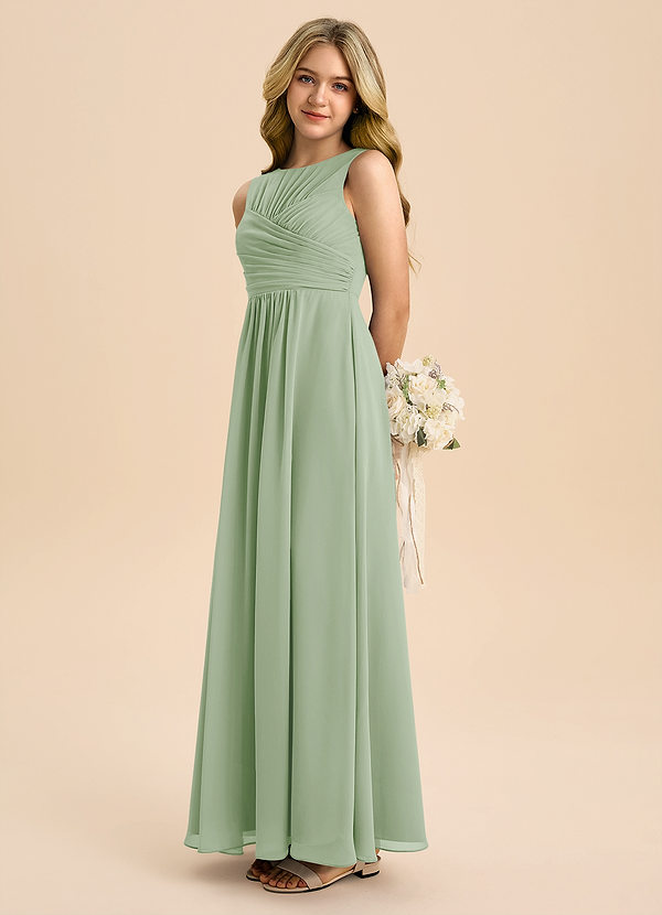 Azazie Skyla Junior Klä av A-Line i Chiffong Plisserad image1