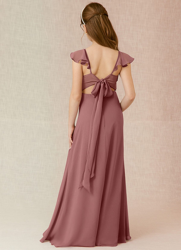 Azazie Everett Junior Vestido de Rosa Del Desierto de Gasa de Corte En A image1