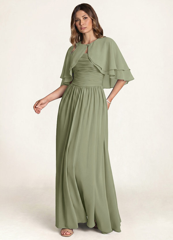 front Azazie Matching Color Chiffon Double Layer Shawl