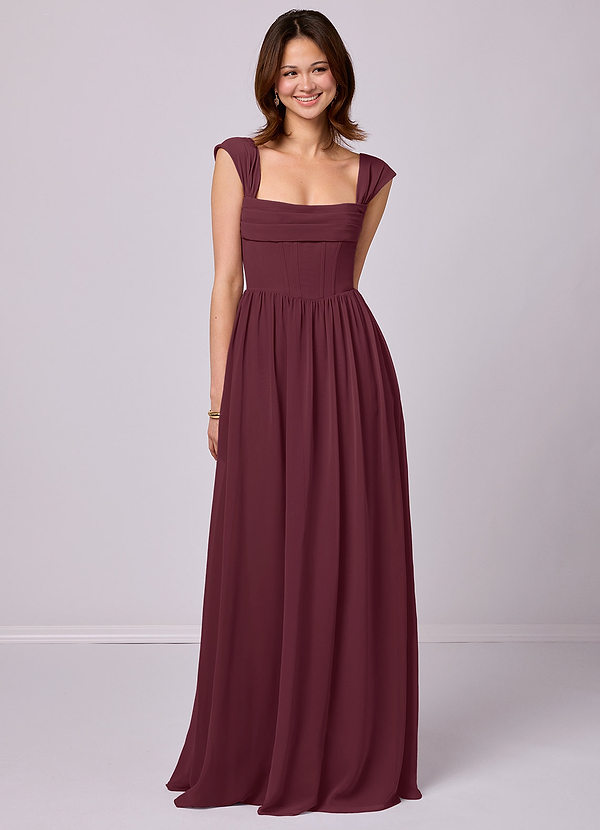 Barbie ♥ Azazie Bridesmaid Dresses A-Line Corset Chiffon Floor-Length Dress image1