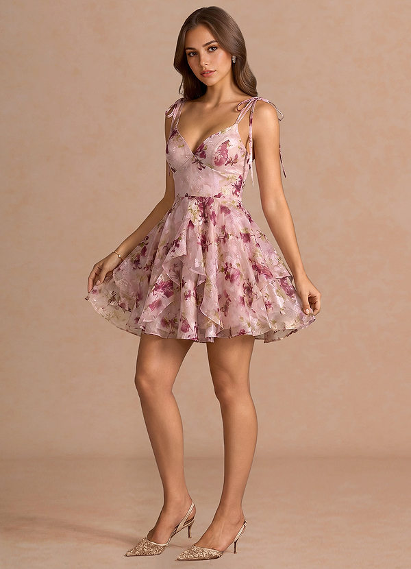 Harmony Mauve Floral Mini Dress image1