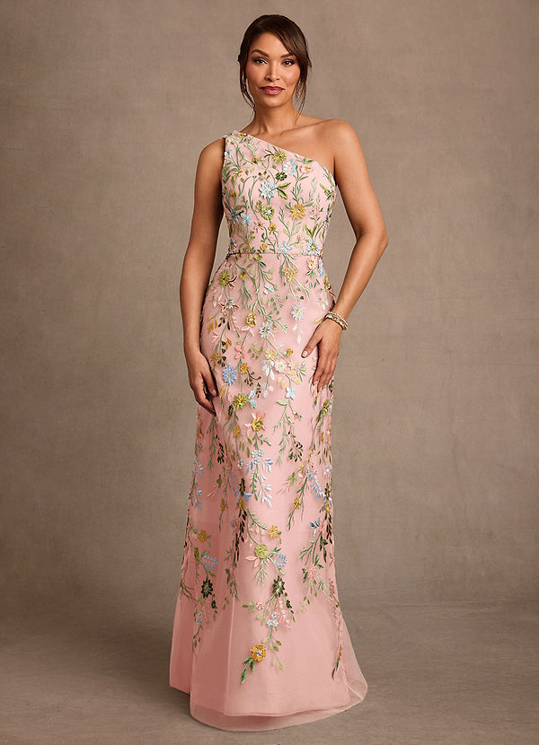 Azazie Bertie Mother of the Brides Dresses Rosette A-Line Lace Dress image1