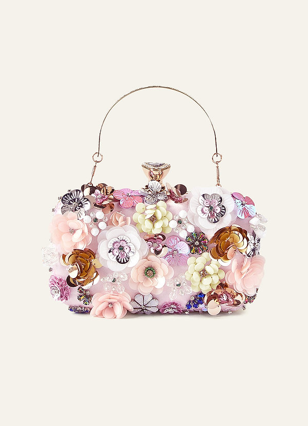 front Kuvertväska med paljettmotiv och blommotiv