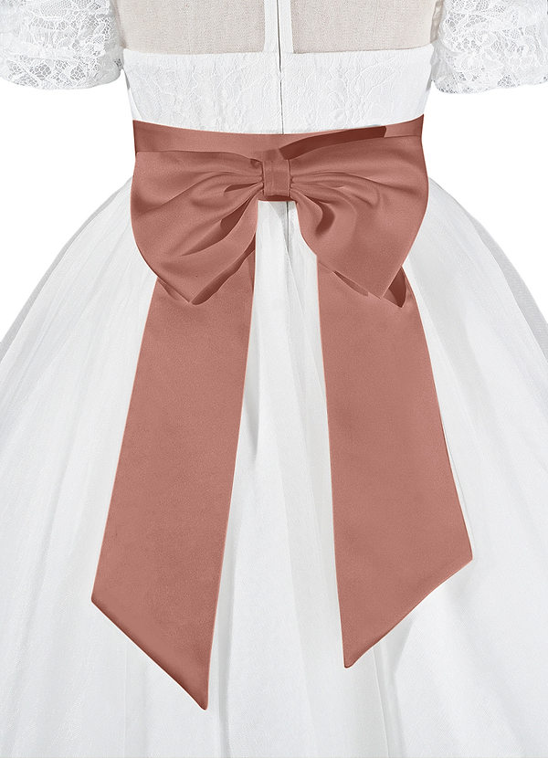 front Ceinture en satin mat de couleur assortie avec nœud au dos