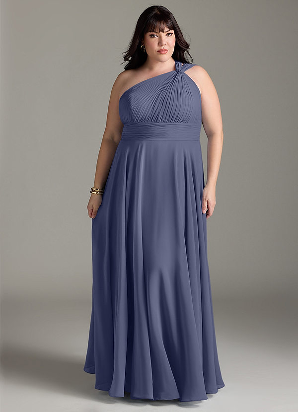Azazie Charlize Bruidsmeisjes Jurken Stormy A-Line One Shoulder Chiffon Dress image1