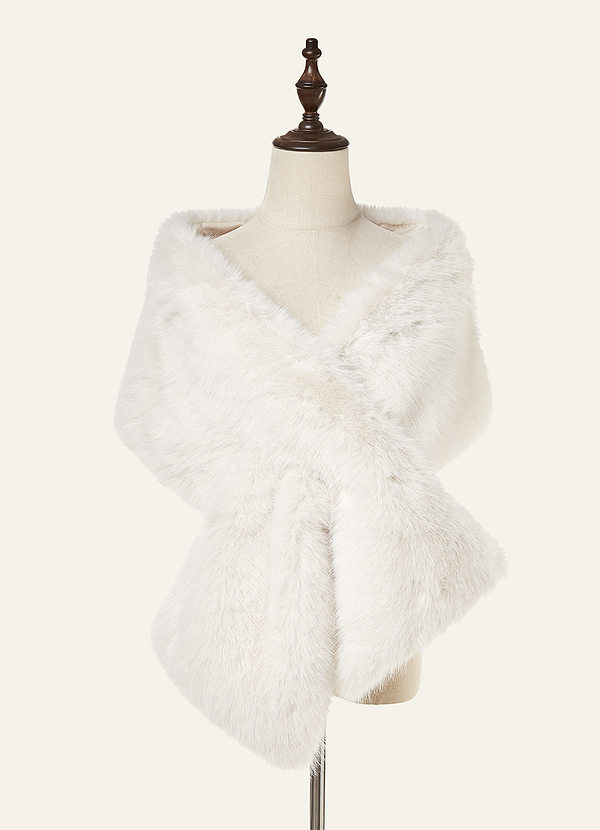 front Plush Faux Fur Wrap