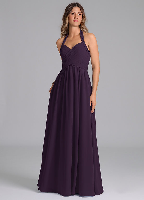 Azazie Darlyn Brudtärneklänningar Klänning av A-Linje i Chiffong Sweetheart halsringning Plommon image1