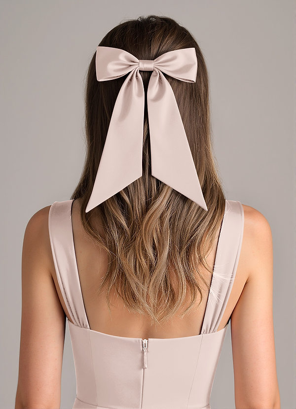 front Pinza para el cabello con lazo de satén elástico a juego