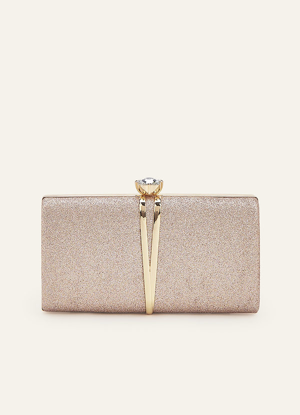 front Glamorous Champagne Gold Clutch