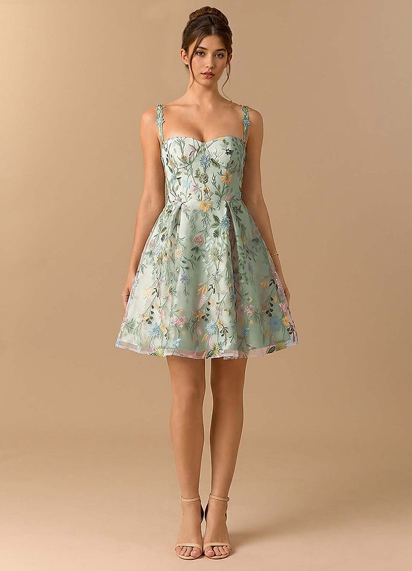 Skyler Light Green Mini Dress image1