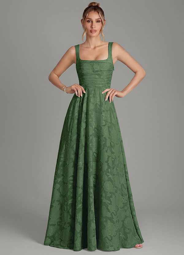 Azazie Azaria Brautjungfernkleider A-Linie Korsett Blumen-Burnout Kleid Eukalyptus image1
