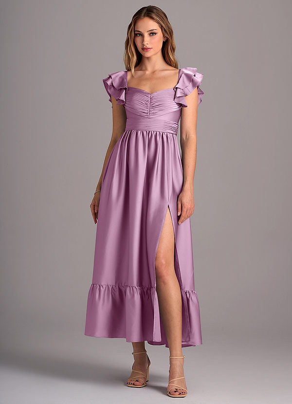 Azazie Anaya Bridesmaid Dresses Wisteria A-Line Sweetheart Neckline Stretch Satin Convertible Dress image1