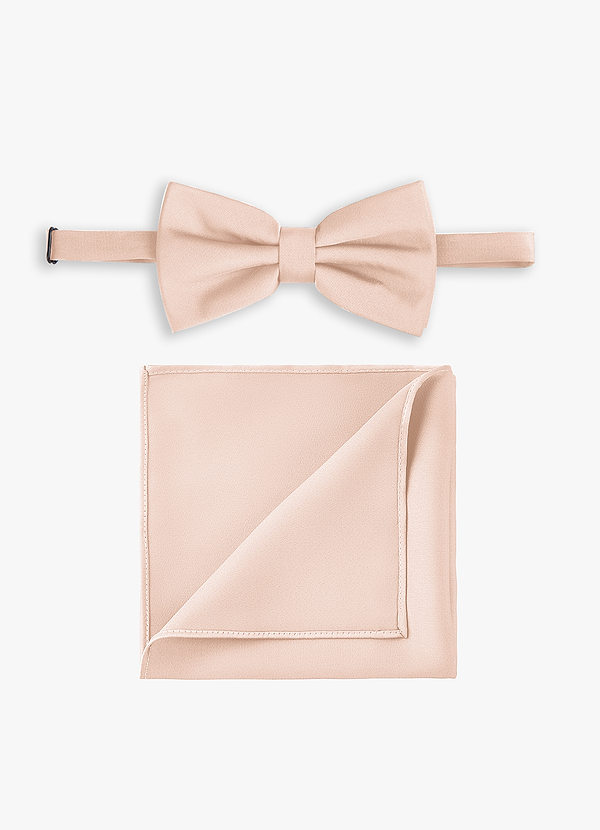 front Stretch Satin Bow Tie and Pocket Square Set