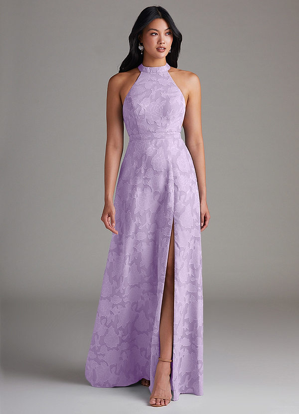 Azazie Clarice Brautjungfernkleider A-Linie Seitliche Cut-Outs Blumen-Burnout Kleid Flieder image1