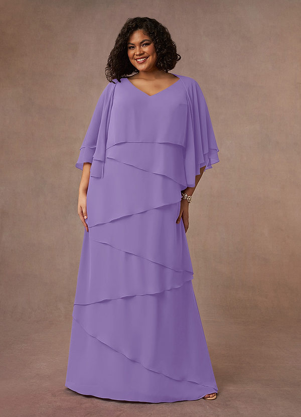 Azazie OHara Mother of the Brides Dresses Tahiti A-Line V-Neck Chiffon Dress image1