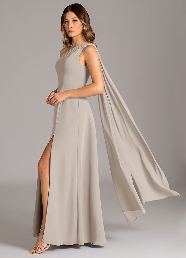 Azazie Tella Bruidsmeisjesjurken Jurk van Chiffon met A-Lijn One-Shoulder Vorst image1