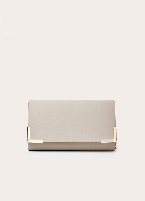 front Matching Color Matte Satin Envelope Clutch Bag