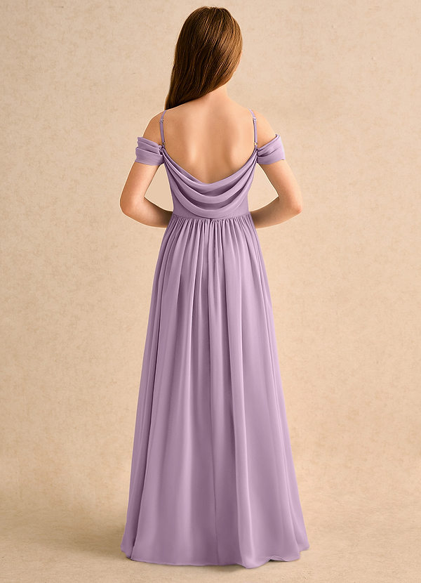 Azazie Shia Girls Formal Abiti da Damigella Bambina Abito A-Line in Chiffon Spalle Scoperte Glicine image1
